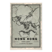 Hong Kong map print poster canvas (Voorkant)