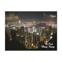 Hong Kong Night Scene, de piek, Briefkaart