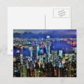 Hong Kong night skyline Briefkaart (Voorkant / Achterkant)