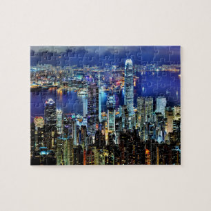 Hong Kong night skyline Legpuzzel