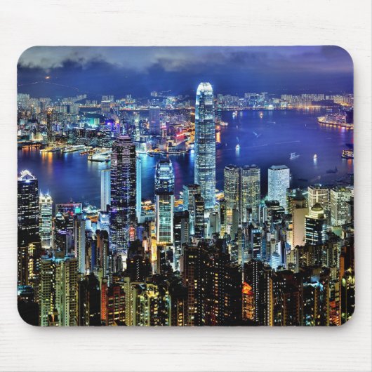 Hong Kong night skyline Muismat (Voorkant)