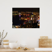 Hong Kong Nightscape Travel Poster (Keuken)