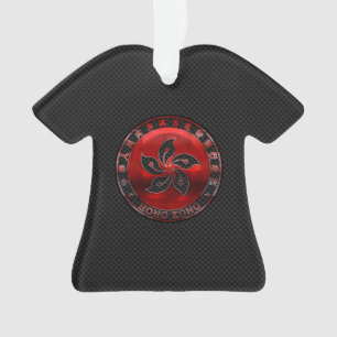 Hong Kong Orchidee Bloem op Koolstofvezel Print Ornament