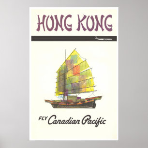 Hong Kong Reisposter Chinese Junk Art Canadees Poster