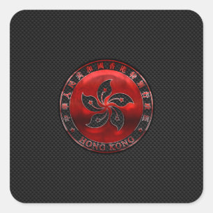 Hong Kong Ruby Orchid Inlay over het afdrukken van Vierkante Sticker