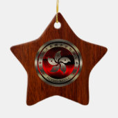 Hong Kong Ruby Seal on Mahogany Print Keramisch Ornament (Voorkant)
