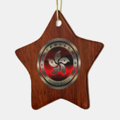 Hong Kong Ruby Seal on Mahogany Print Keramisch Ornament (Links)