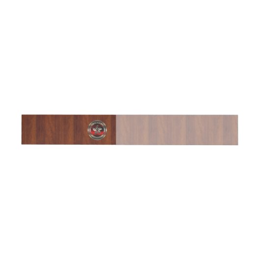 Hong Kong Seal on Mahogany Print Omwikkelbaar Adreslabel (Individueel)