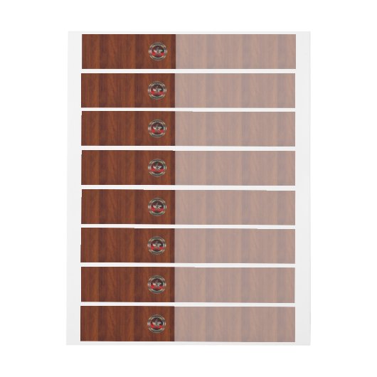 Hong Kong Seal on Mahogany Print Omwikkelbaar Adreslabel (Vel)