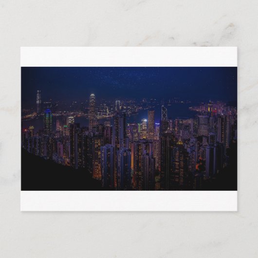 Hong Kong Skyline Briefkaart (Voorkant)