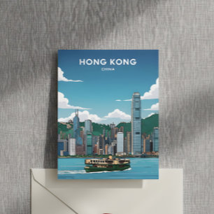 Hong Kong skyline Briefkaart