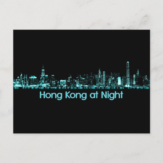 Hong Kong Skyline Briefkaart (Voorkant)