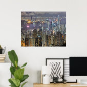 Hong Kong Skyline op het Poster Night (Thuiskantoor)