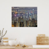 Hong Kong Skyline op het Poster Night (Keuken)