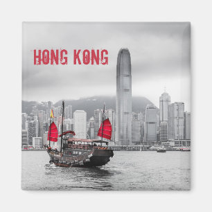 Hong Kong Skyline Panorama Fine Art gift Magneet
