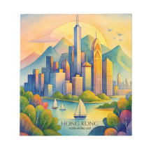 Hong Kong Skyline Watercolor | Travel 