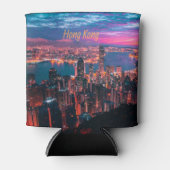 Hong Kong Skyscraper Skyline Night Lights Blikjeskoeler (Voorkant)