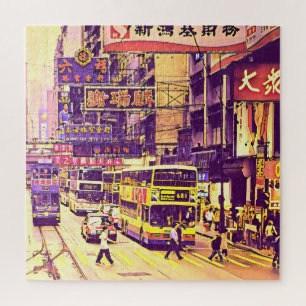 Hong Kong street scene vintage reis Legpuzzel