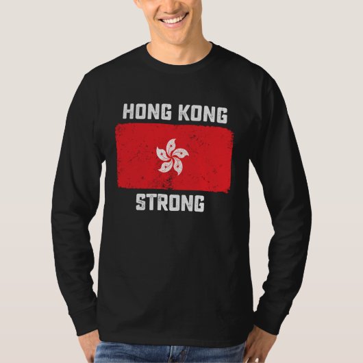 Hong Kong Strong Flag Pro Democracy Freedom of Spe T-shirt (Voorkant)