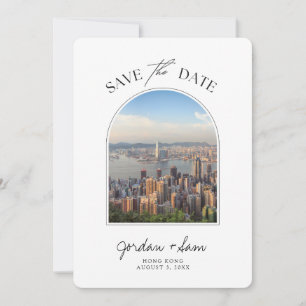 Hong Kong Sunset Wedding Save the Date Kaart