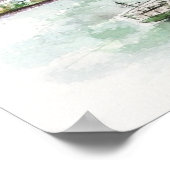 Hong Kong Victoria Harbor 1 inkt en waterverf Poster (Hoek)