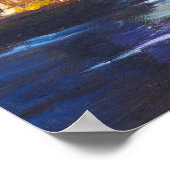 Hong Kong Vitoria Harbour nachtschilderij van uitz Poster (Hoek)