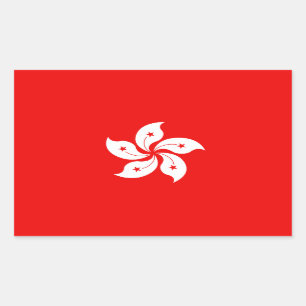 Hong Kong White Orchid Symbol Rechthoekige Sticker