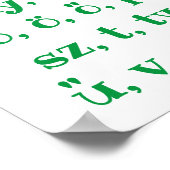 Hongaars alfabet in groen poster (Hoek)
