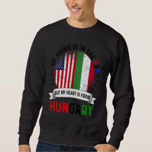 Hongaars Amerikaanse Patriottische Hart Is Uit Hon Trui