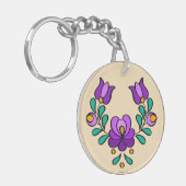 Hongaars borduurpatroon - Acryl Sleutelhanger (Voorkant Links)