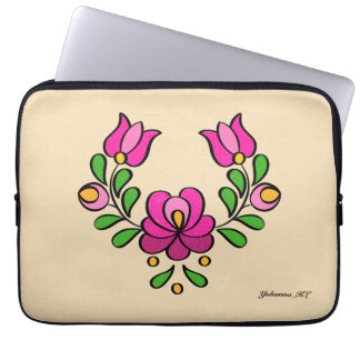 Hongaars Borduurpatroon, "Matyó" - roze Laptop Sleeve