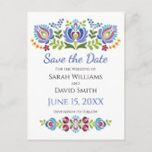 Hongaars Design Violet Bloemen Bruiloft Aankondigingskaart (Voorkant)