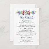 Hongaars Design Violet Bloemen Bruiloft Informatiekaartje (Voorkant / Achterkant)