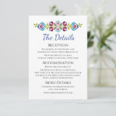 Hongaars Design Violet Bloemen Bruiloft Informatiekaartje (Staand voorkant)