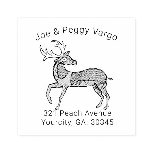 Hongaars Herten gepersonaliseerd Rubberstempel (Afrduk)