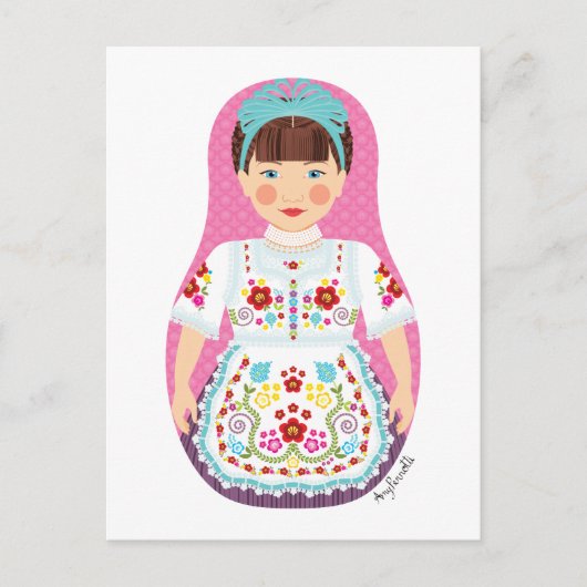 Hongaars Matryoshka Briefkaart (Voorkant)