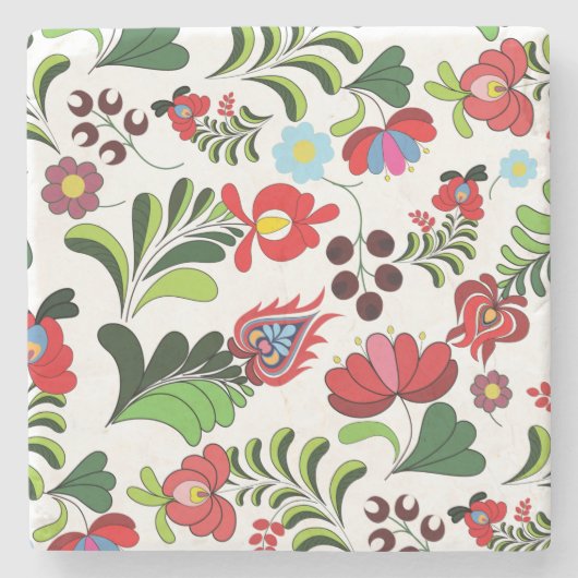 Hongaars Matyo Embroidery Pattern Stenen Onderzetter (Voorkant)