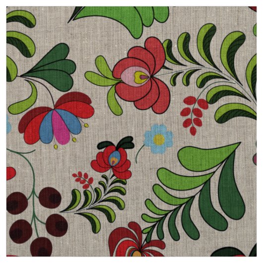 Hongaars Matyo Embroidery Pattern Stof (Swatch)