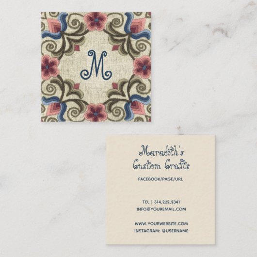 Hongaars netwerk in getadde kleuren Vierkante Visitekaartje (Voorkant / Achterkant)