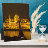 Hongaars parlement Boedapest 's nachts Fotoplaat (Zijkant)