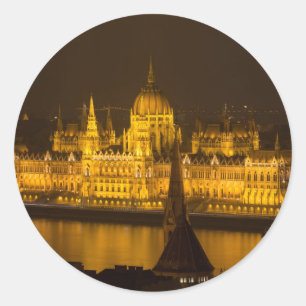 Hongaars parlement Boedapest 's nachts Ronde Sticker