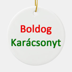 Hongaars prettig kerstfeest keramisch ornament