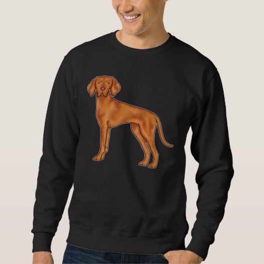 Hongaars Vizsla Pointer Dog Cartoon Illustratie Trui (Voorkant)