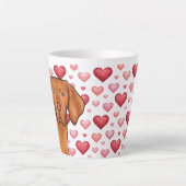 Hongaars Vizsla rode harten patroon hond liefde ro Latte Mok (Voorkant)