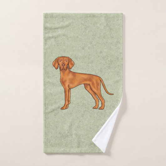 Hongaars Vizsla Schattige Cartoon Pointer Dog Gree Bad Handdoek (Handdoek)