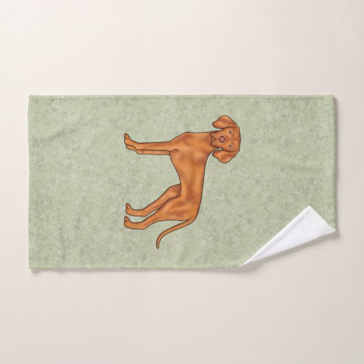 Hongaars Vizsla Schattige Cartoon Pointer Dog Gree Bad Handdoek (Handdoek)