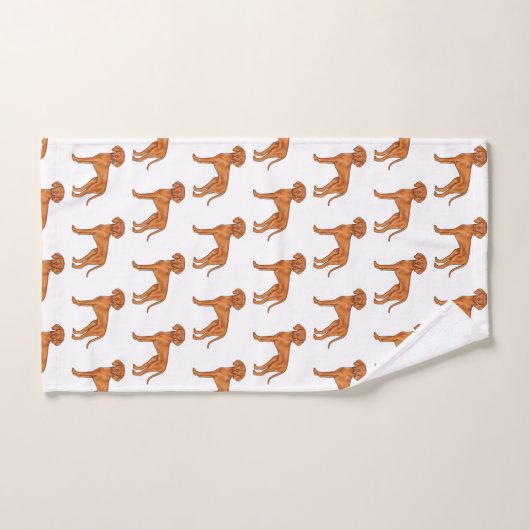 Hongaars Vizsla Schattige Cartoon Pointer Hondenpa Bad Handdoek (Handdoek)