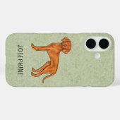 Hongaars Vizsla Schattige Pointer Dog met Naam Gro Case-Mate iPhone Case (Achterkant (horizontaal))