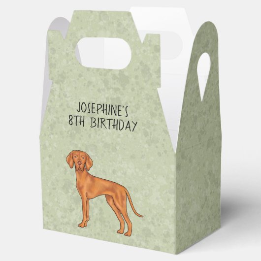 Hongaars Vizsla Schattige Pointer Dog met tekst Gr Bedankdoosjes (Geopend)