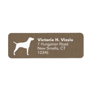 Hongaars Vizsla Silhouette retouradres Etiket
